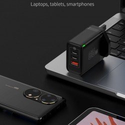 فيش شاحن بقوة 65 w  مدخل USB مدخلين USB=c من 2BE